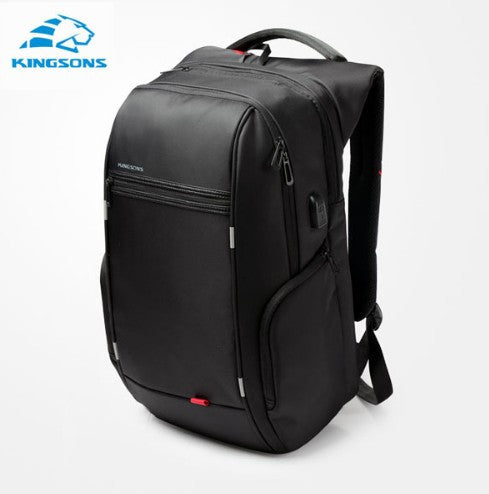 Kingsons Brand External USB Charge Computer Bag  Waterproof Laptop Backpack